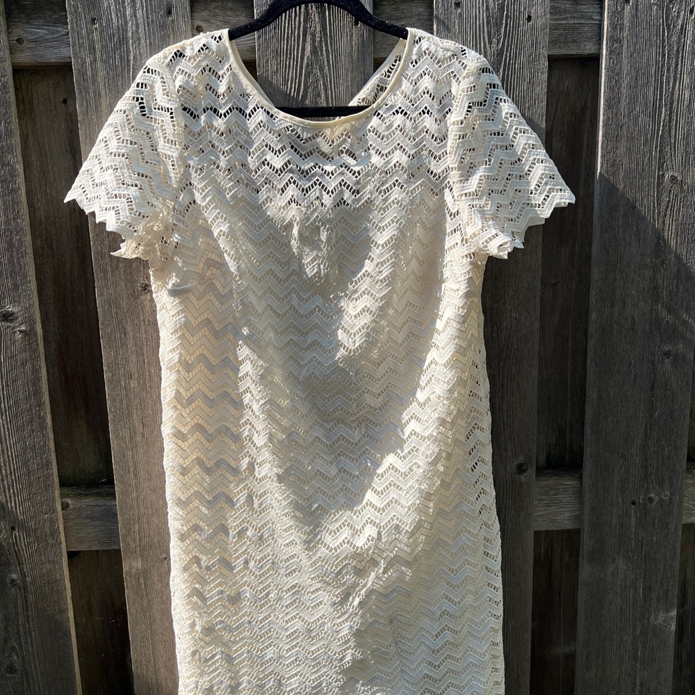 LOFT DRESS- size 14- white lace